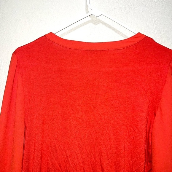 Loft Red Long Sleeve Blouse Top - Picture 5 of 7